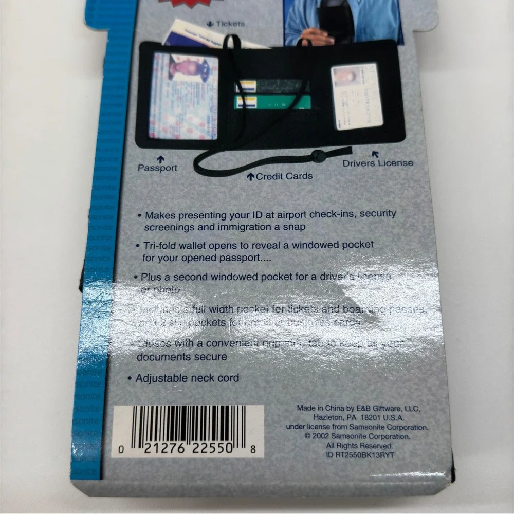 Royal Traveller by Samsonite Airport ID Ticket Wallet Black Passport Holder NEW